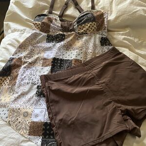 Patchwork Tankini Set